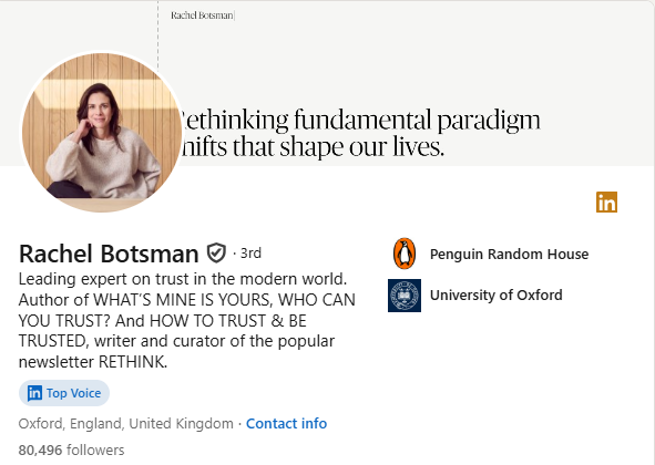 Rachel Botsman On LinkedIn