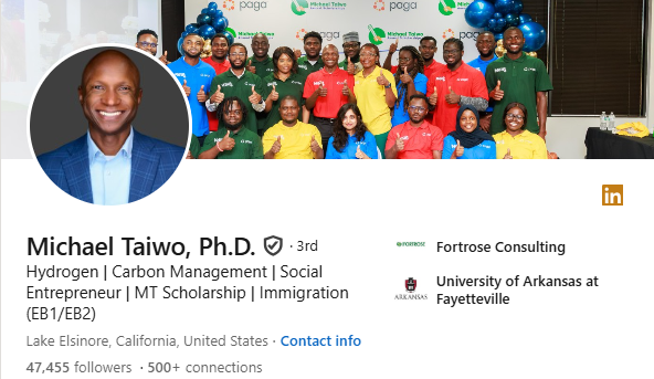 Michael Taiwo, Ph.D. On LinkedIn