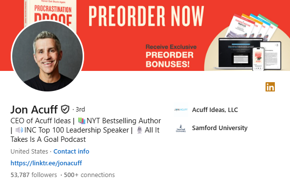 Jon Acuff on LinkedIn